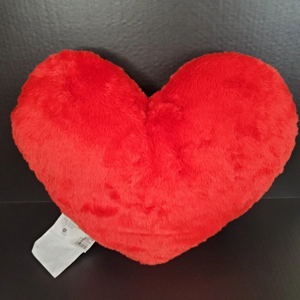 Large Red‎ Heart Decorative Pillow SOFT Minky Fabric Valentines Day Love 18x14